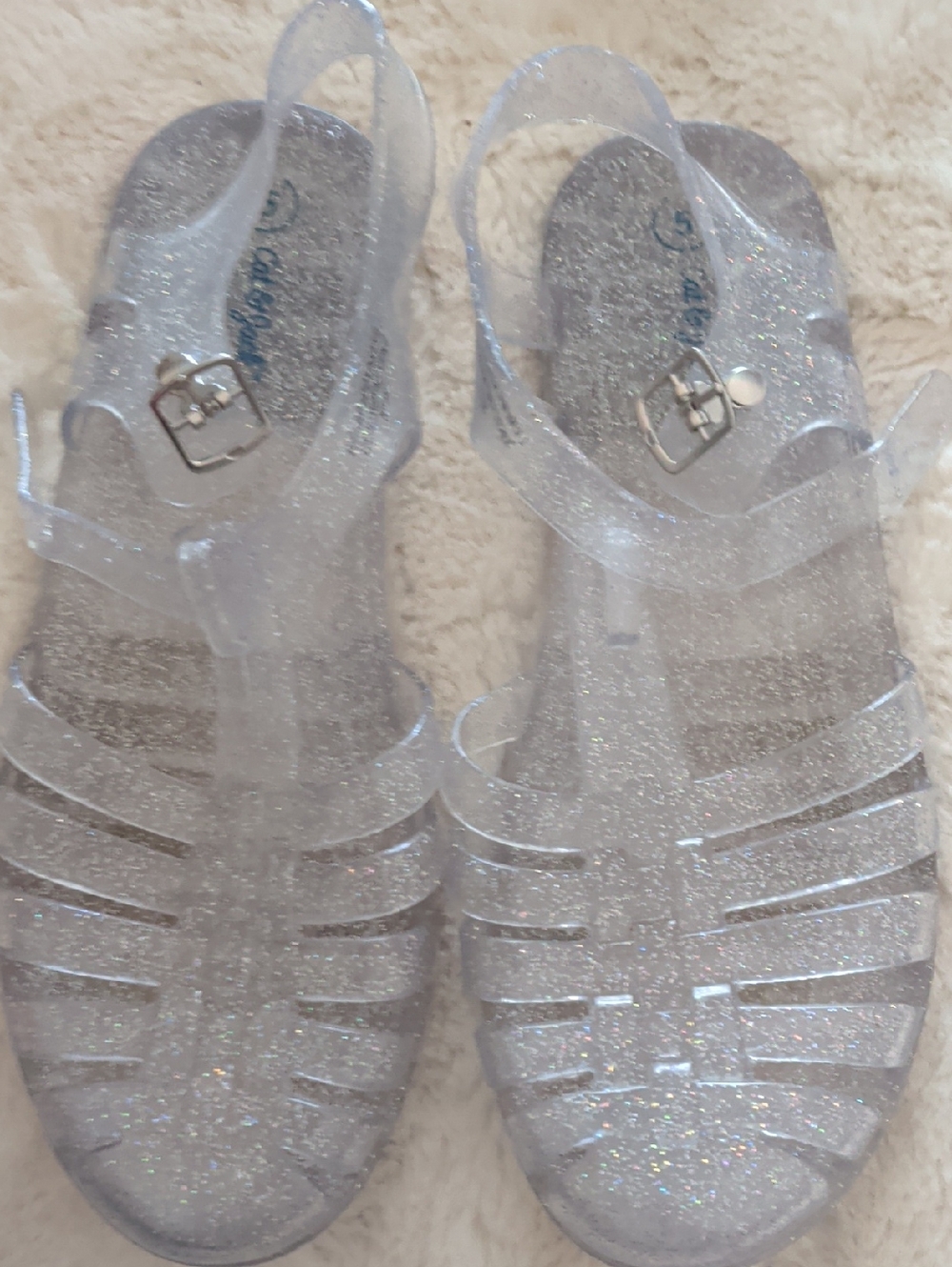 Cat And Jack Clear‎ Glitter Jelly Sandals for Women